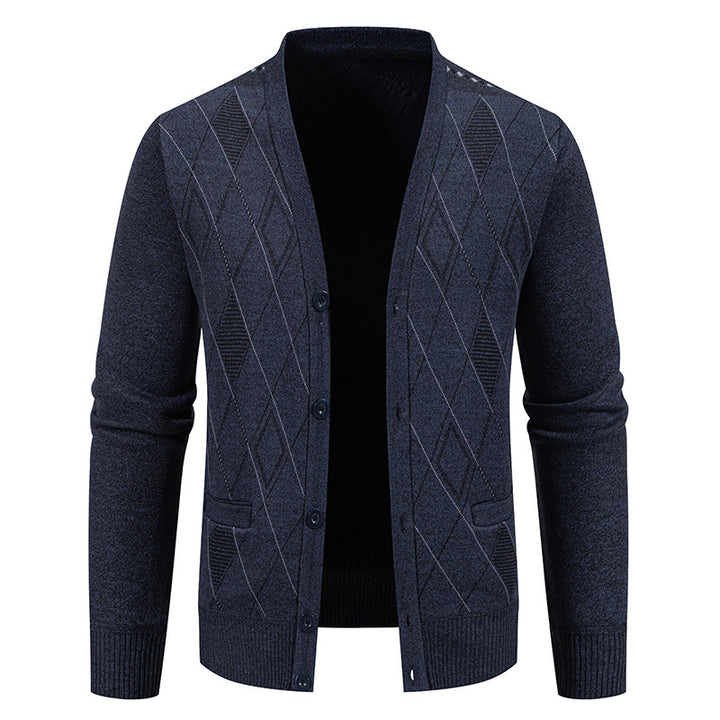 Men's knitted jacket with an elegant diamond structure Lune London