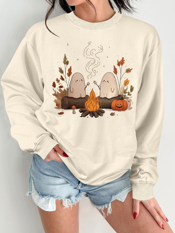 Sweat-shirt pour femmes avec motif effrayant ludique et coupe confortable Chic & Stil