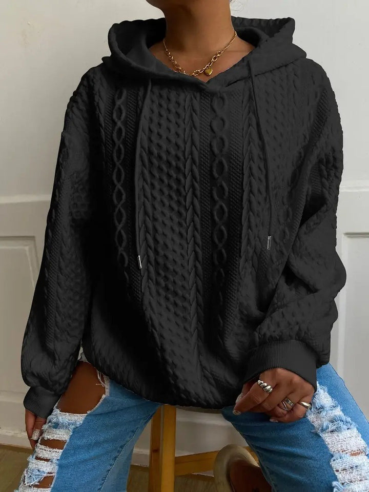 Ladies Oversized Hoodie with Patterns featuring Structured Details and a Hood Lune London