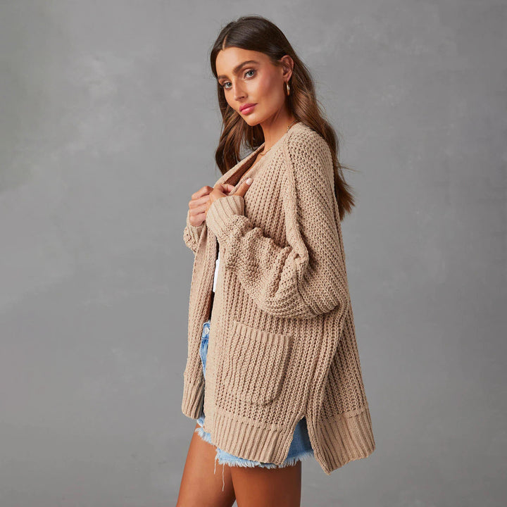 Ladies Casual Knit Vest with Pockets and Open Front Lune London