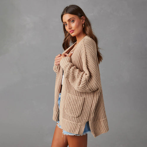 Ladies Casual Knit Vest with Pockets and Open Front Lune London