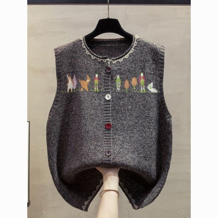 Gilet tricoté pour femmes avec motif ludique Chic & Stil