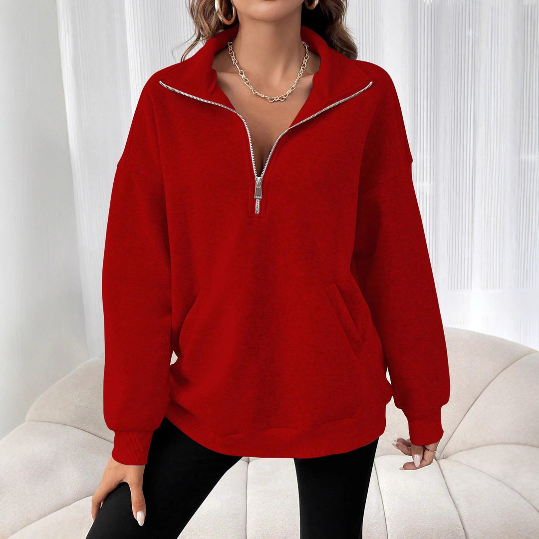 Women's sweatshirt with zipper and practical pockets Lune London