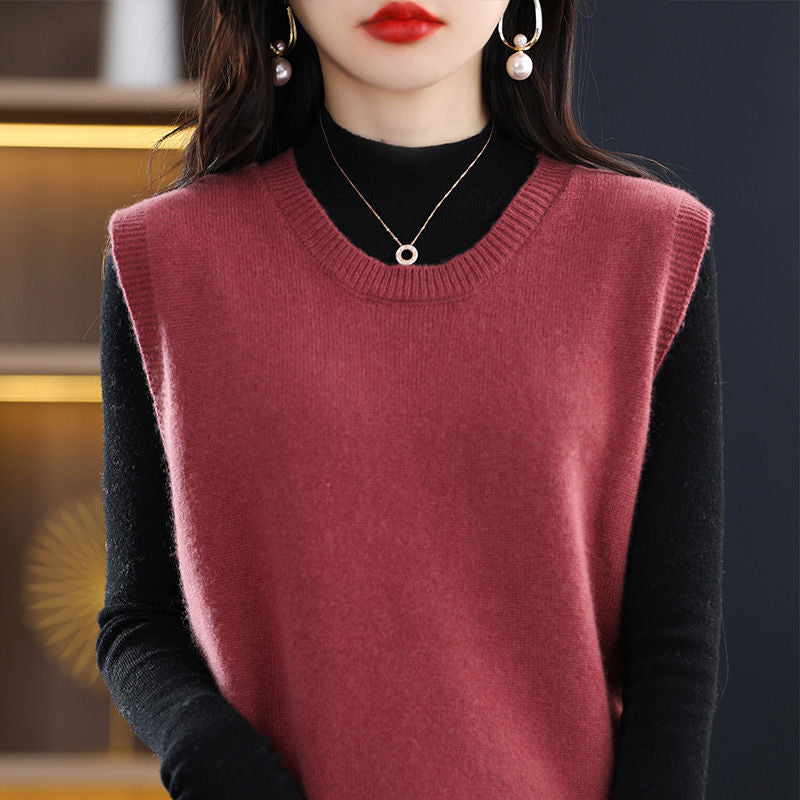 Gilet en tricot léger pour femme avec élégant col rond Chic & Stil
