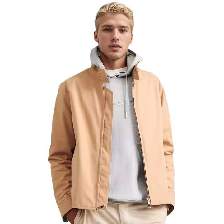 Modern bomber jacket for men with innovative high collar Lune London
