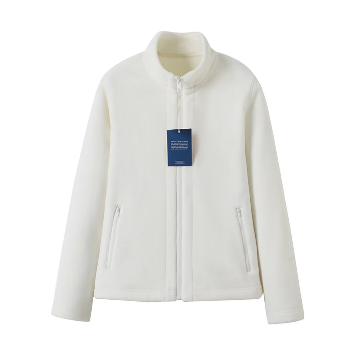 Veste en polaire pour femmes avec col haut et poches zippées sur les côtés Chic & Stil