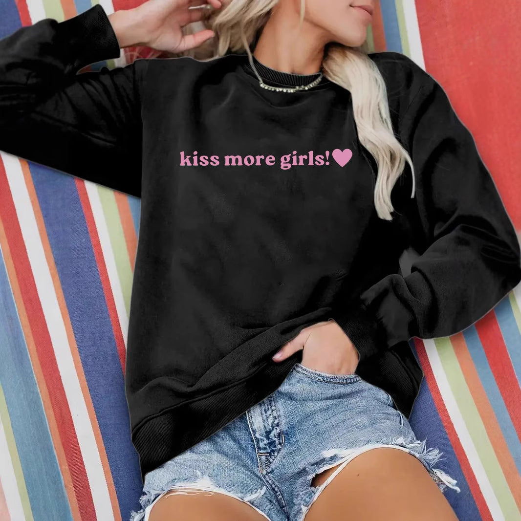 Sweatshirt pour femmes avec lettrage inspirant et coupe décontractée Chic & Stil
