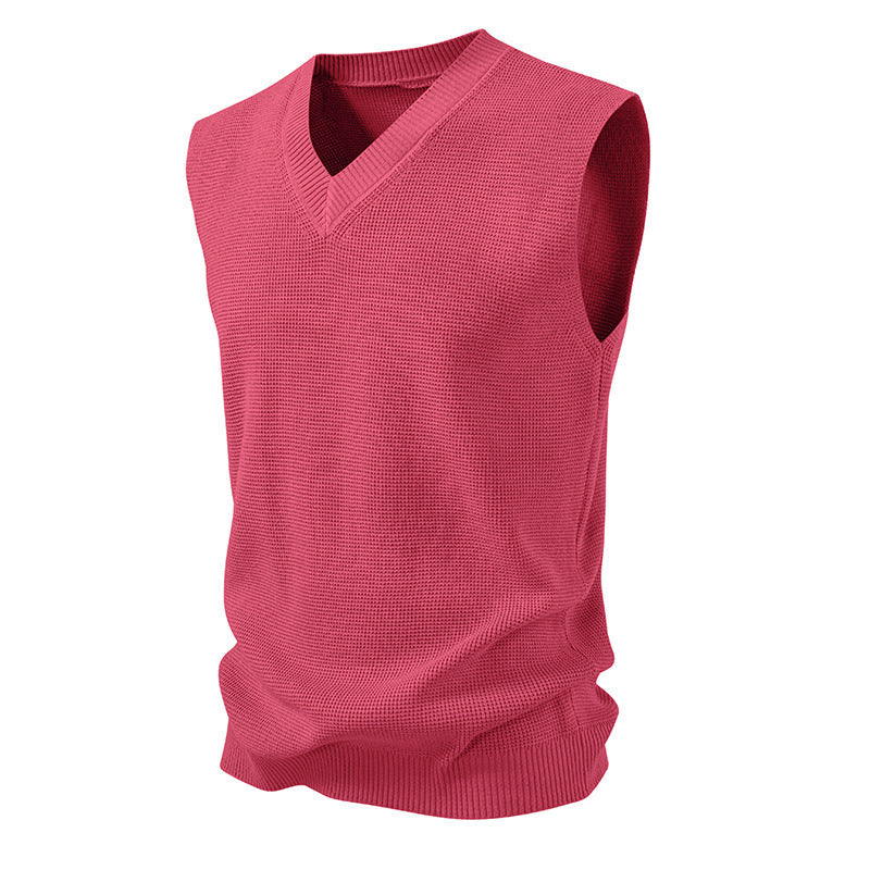 Men's Sleeveless Pullover In Textured Design Lune London