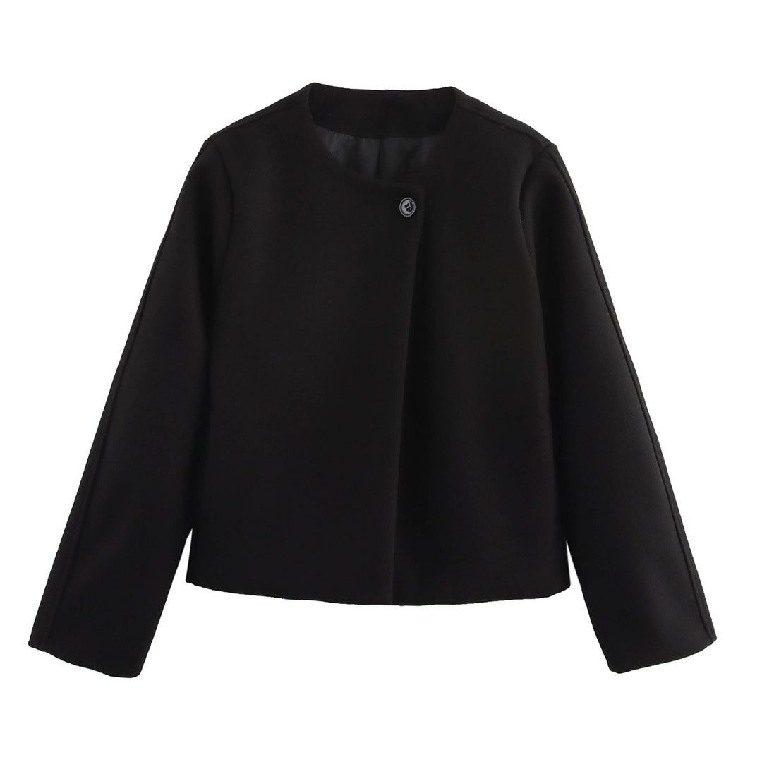 Fashionable short jacket for women with a minimalist design and an elegant button closure Lune London