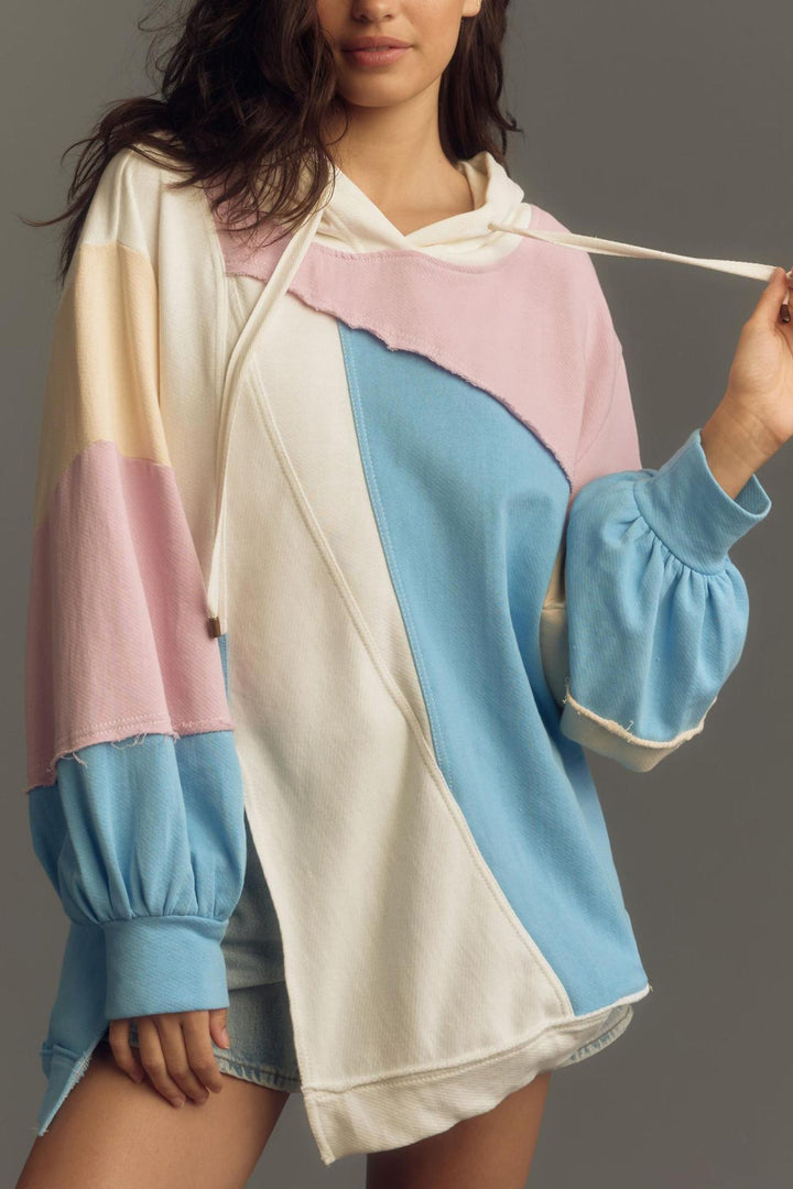 Casual hoodie for women with contrast sleeves Lune London