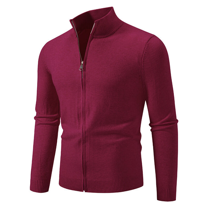 Men's knitted jacket with high collar and convenient zipper Lune London
