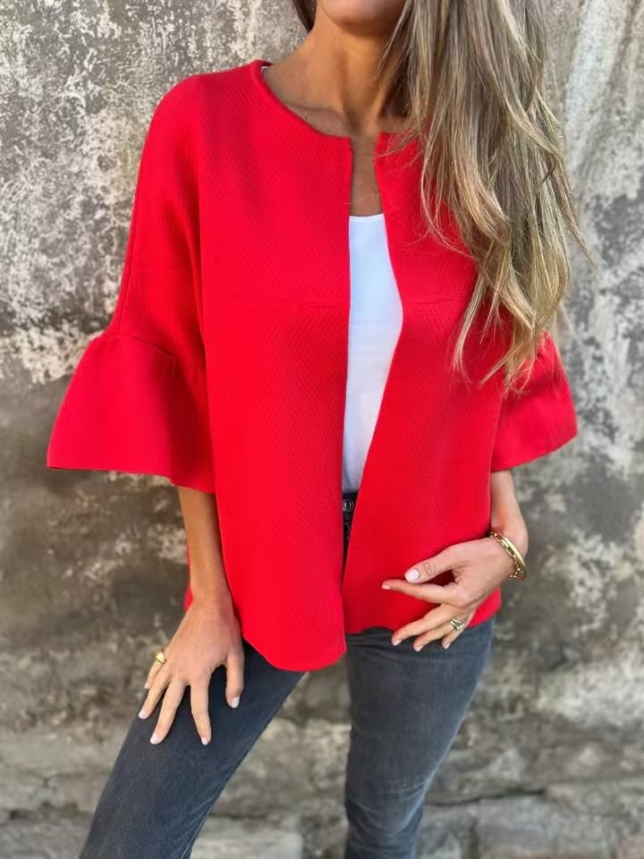 Fashionable women's jacket with wide sleeves and slightly textured fabric Lune London