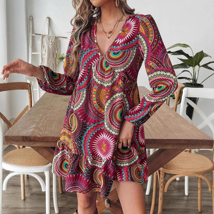 Lune London Bohemian Printed Mini Dress for Women