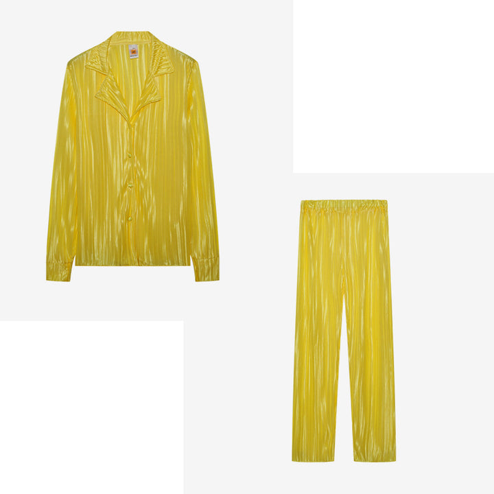 Lune London striped satin pajama set for women