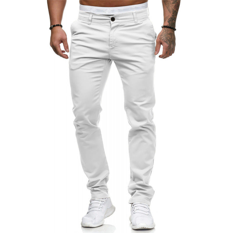 Slim fit chino pants for men with elastic waistband Lune London