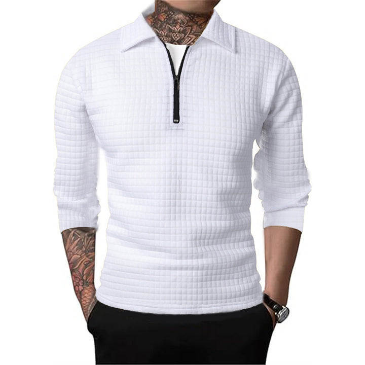 Structured pullover for men with short zip Lune London
