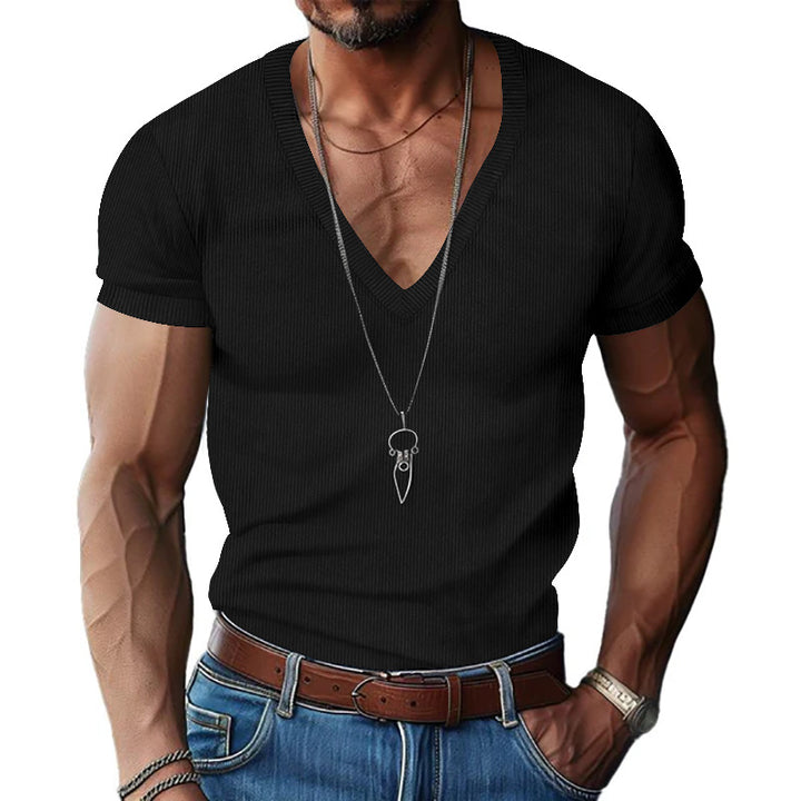 Men's short sleeve V-neck T-shirt Lune London