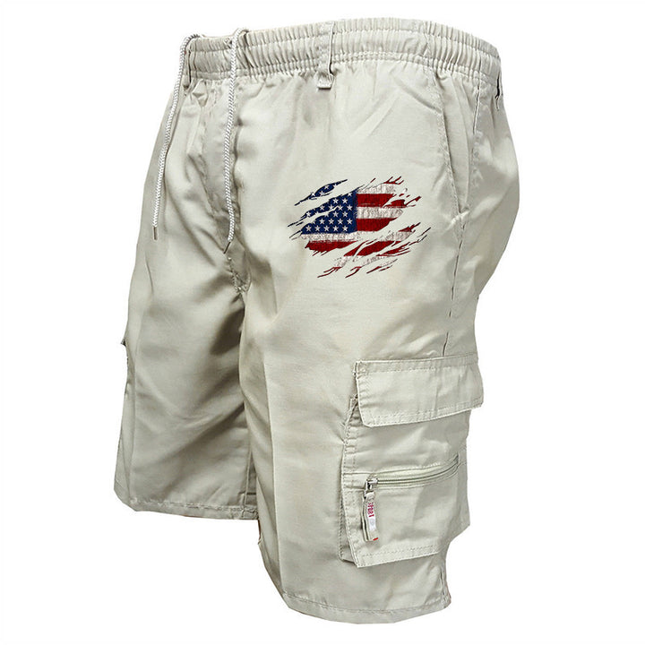 Men's cargo shorts with practical side pockets and elastic waistband Lune London