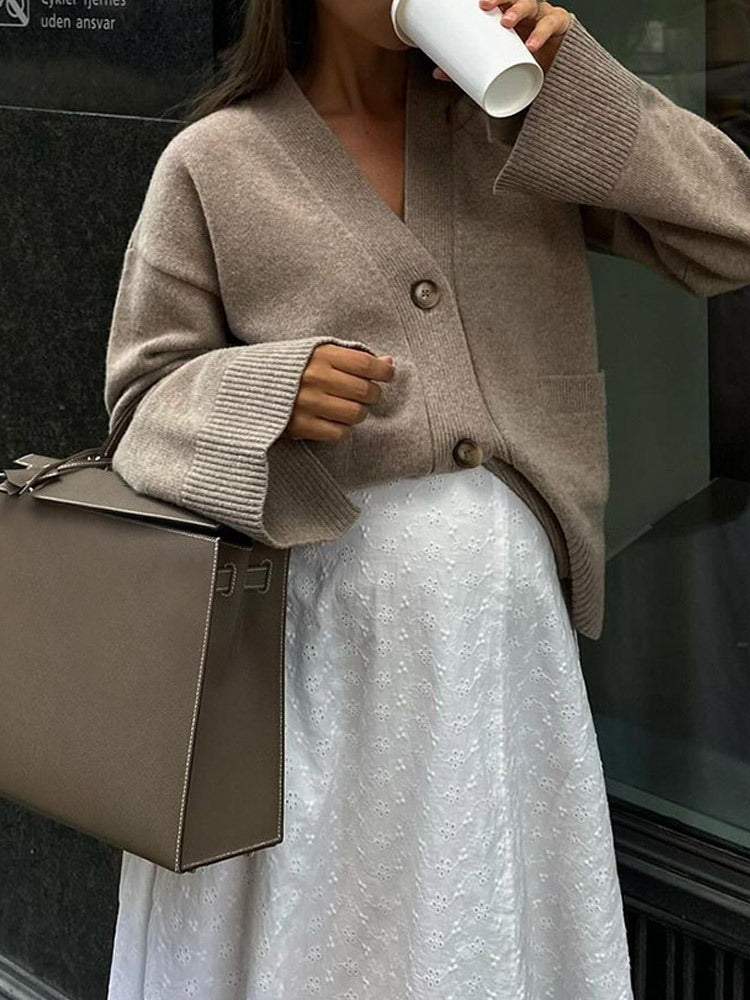 Women's knitted jacket with an elegant cut and oversized sleeves Lune London