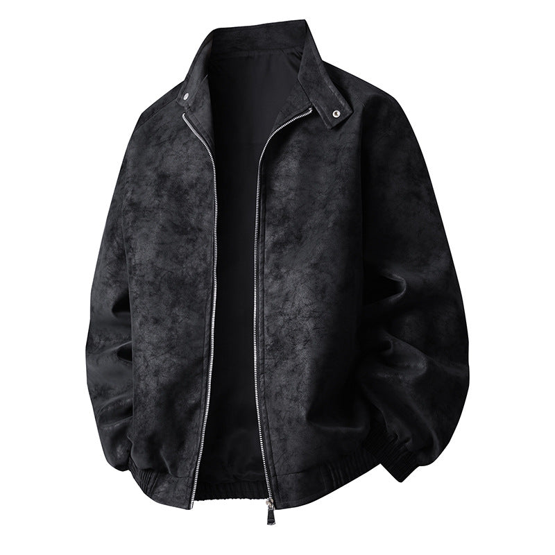 Stylish synthetic leather jacket for men with modern design and elastic cuffs Lune London