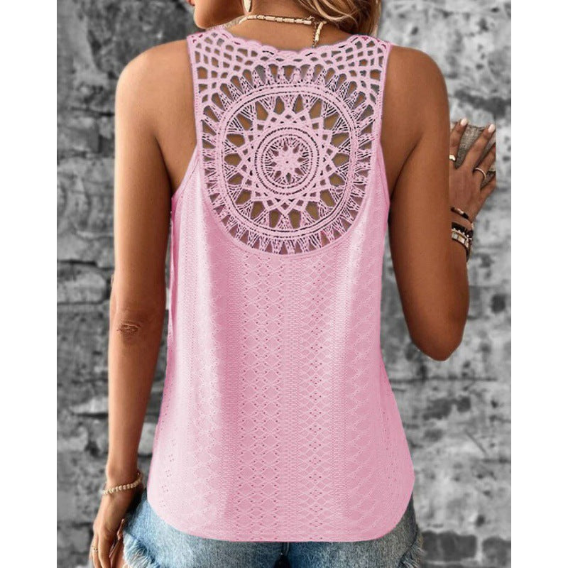 Lune London Crochet Back Tank Top for Women