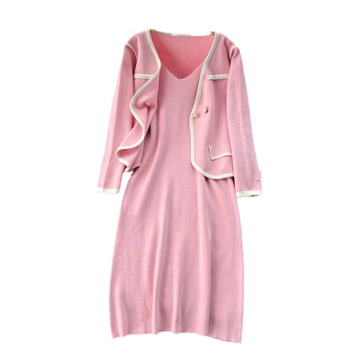 Elegant knitted dress for women with matching blazer Lune London