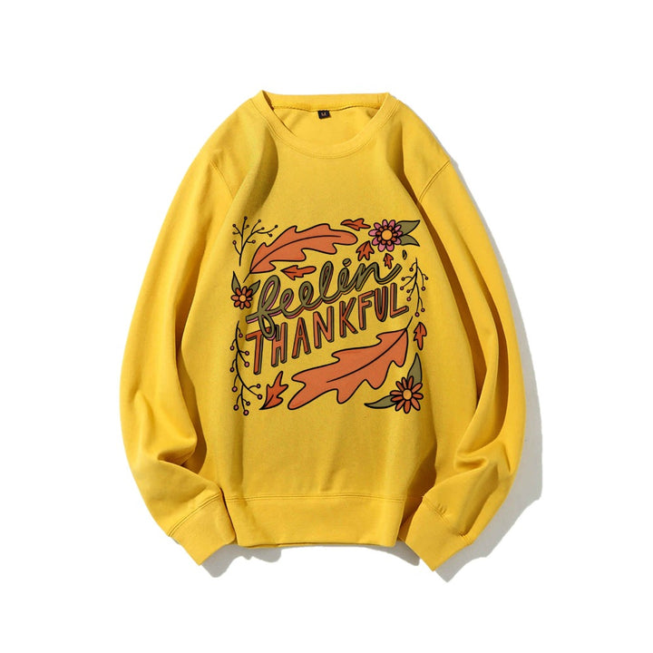 Sweat-shirt femme avec motif automnal coloré et lettrage inspirant Chic & Stil