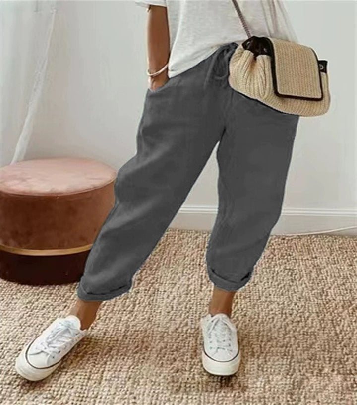 Casual and comfortable chino pants for women with elastic waistband Lune London