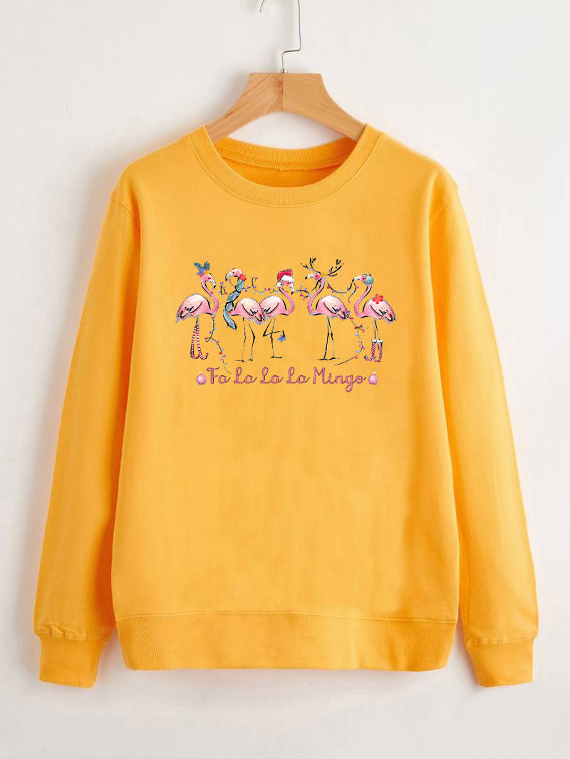 Sweatshirt pour femmes avec motif flamant rose original et coupe décontractée Chic & Stil