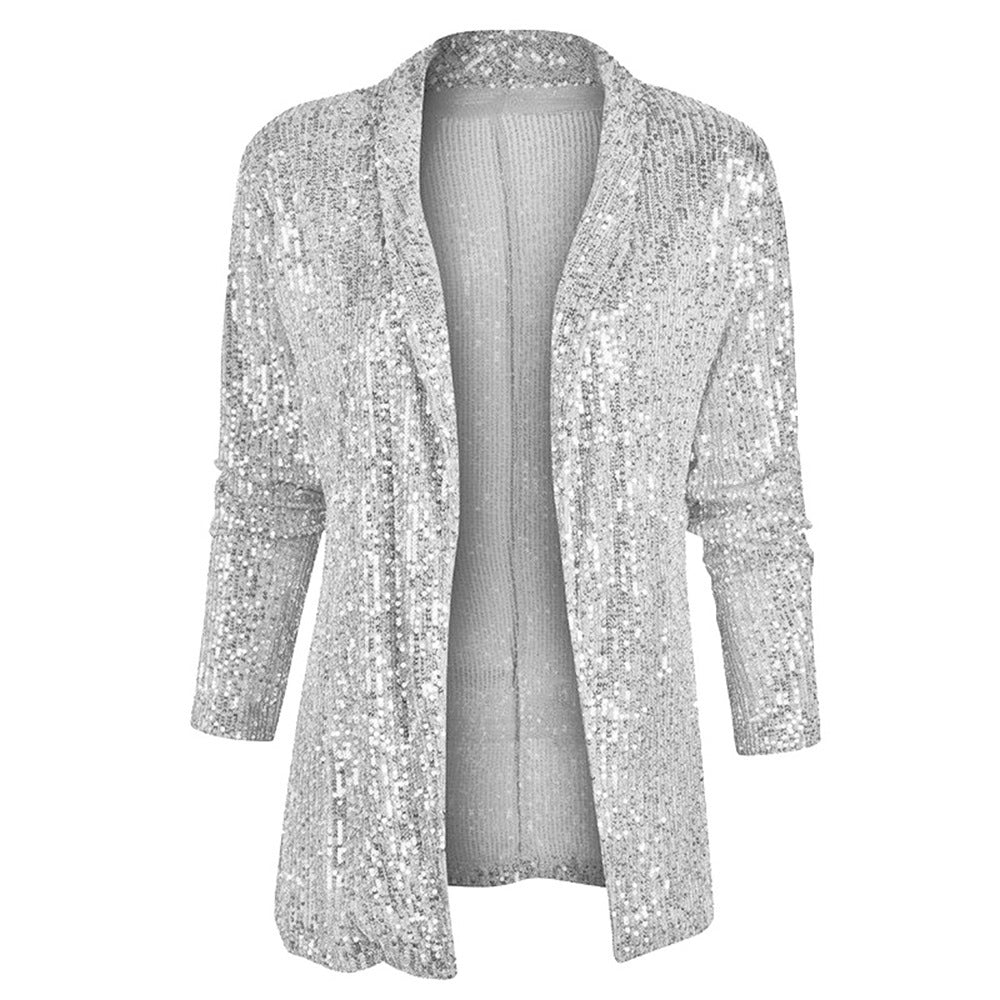 Ladies Shiny and elegant knitted cardigan with sequins Lune London