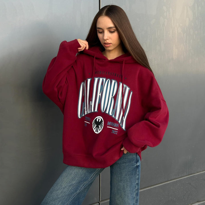 Oversized women's hoodie with creative graphic design Lune London