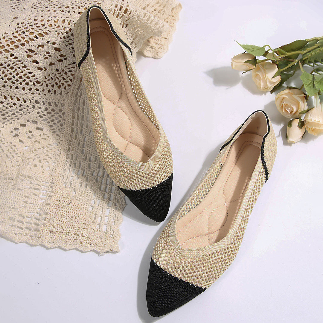 Women Pointed Toe Breathable Mesh Flats Lune London
