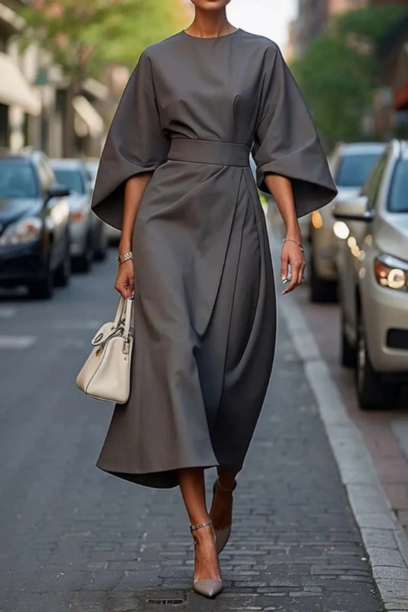 Elegant maxi dress for women with balloon sleeves and fitted cut Lune London