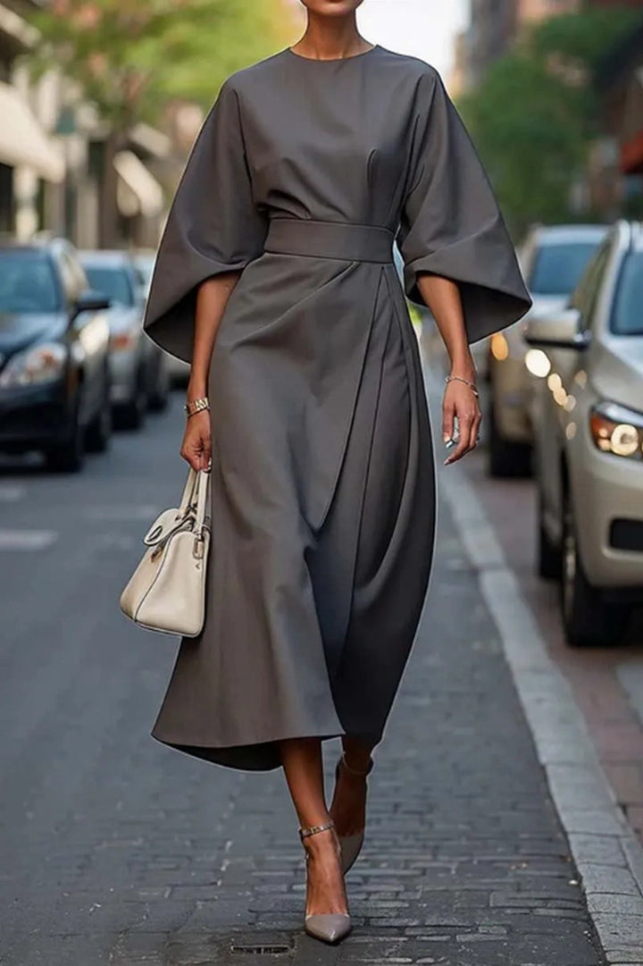 Elegant maxi dress for women with balloon sleeves and fitted cut Lune London
