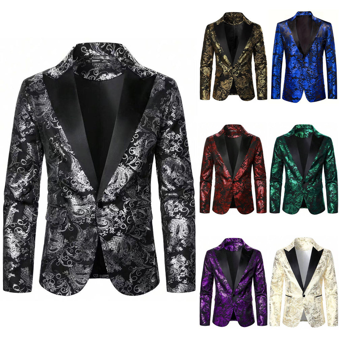 Elegant velvet blazer for men with floral pattern Lune London
