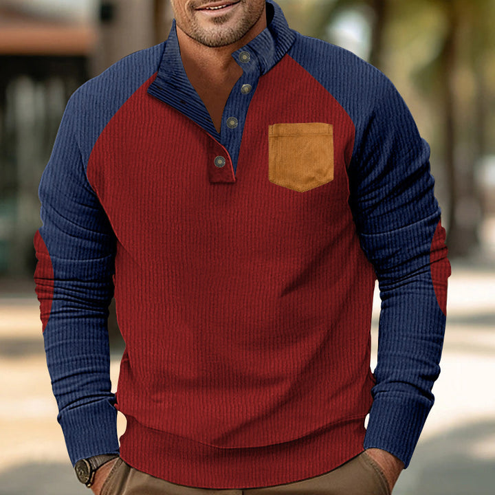 Comfortable long sleeve pullover for men with stylish contrast details Lune London