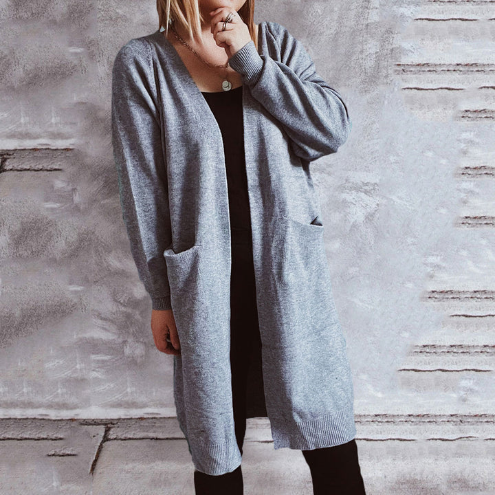 Veste en tricot décontractée pour femmes avec poches pratiques et coupe ouverte Chic & Stil