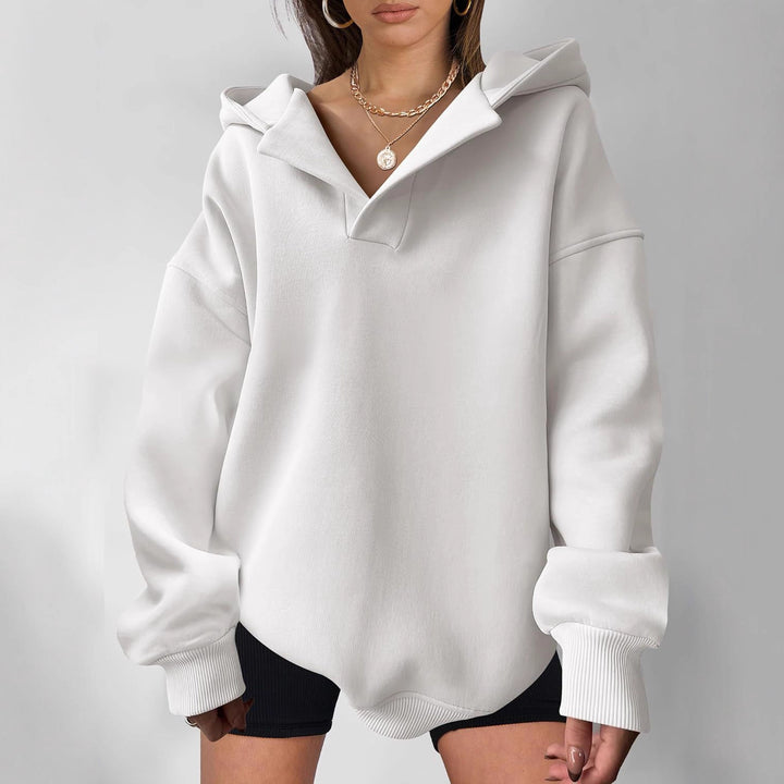Ladies oversized hoodie with trendy collar Lune London