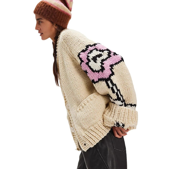 Ladies oversized patterned vest Lune London