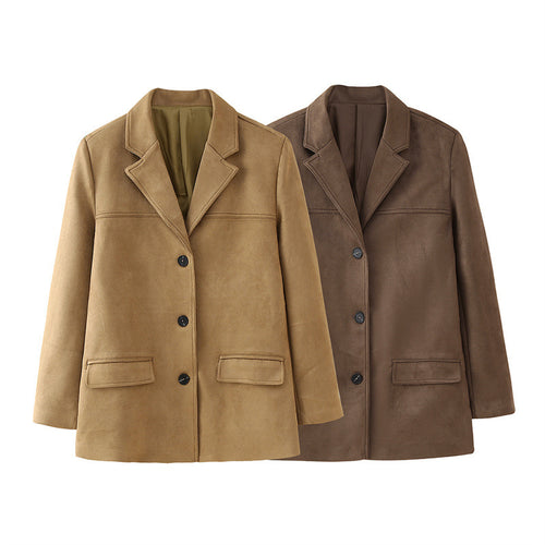 Ladies Elegant Suede Blazer Lune London