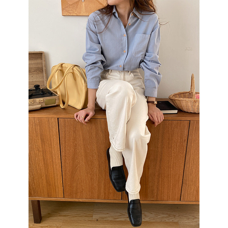 Women's casual button-down blouse made of high-quality cotton blend Chic & Stil