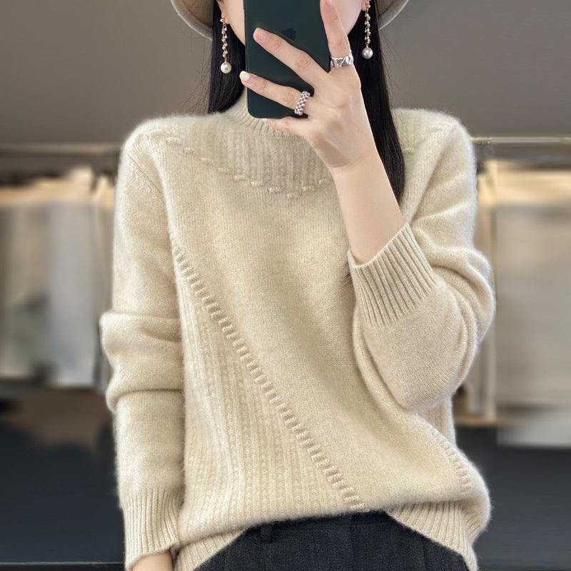 Pull en tricot pour femmes avec col structuré et coupe asymétrique Chic & Stil