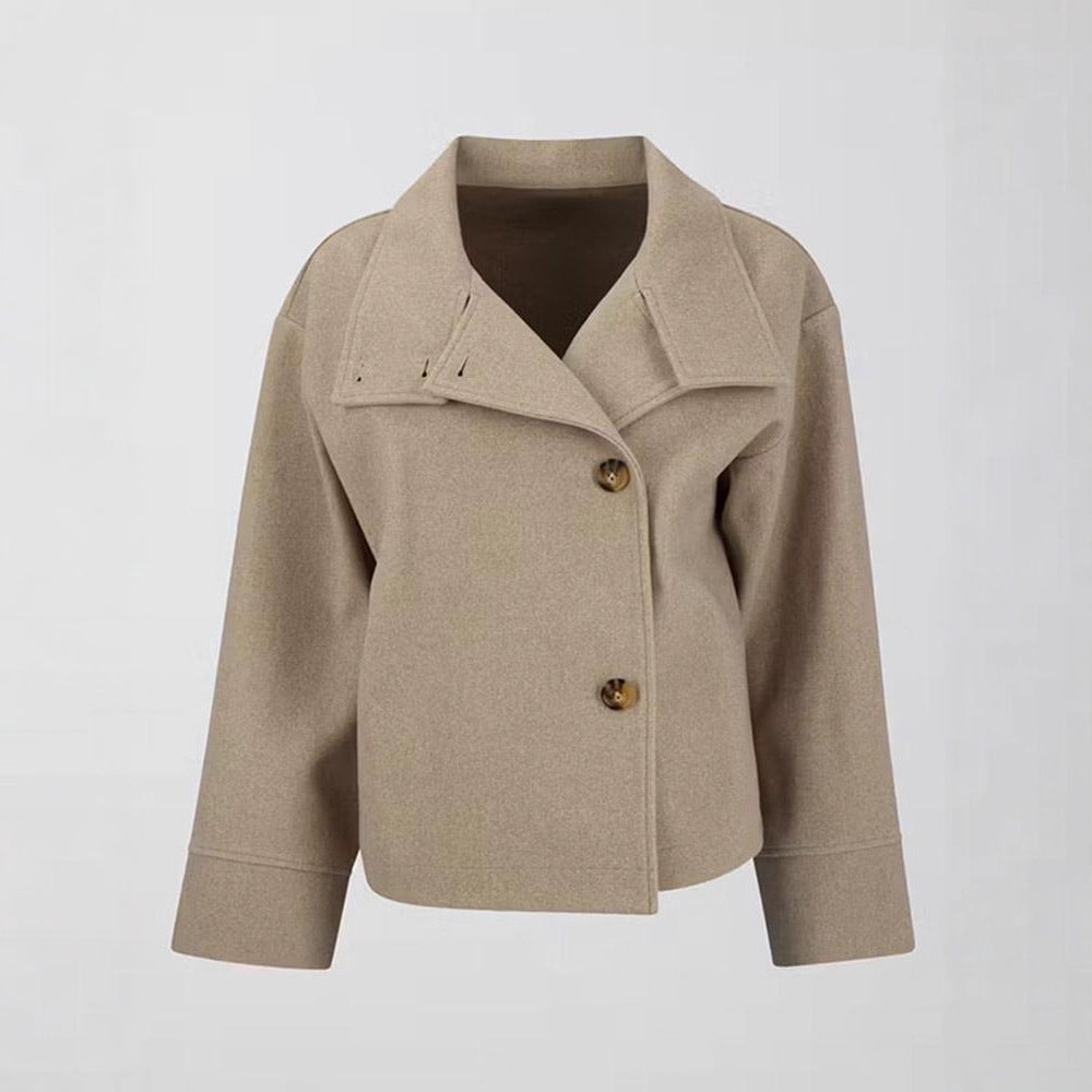 Fashion wool jacket for women with structured collar and elegant cut Lune London