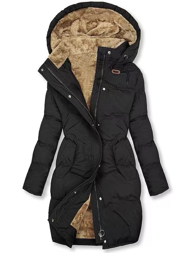 Ladies winter padded parkas with removable hood and soft lining Lune London