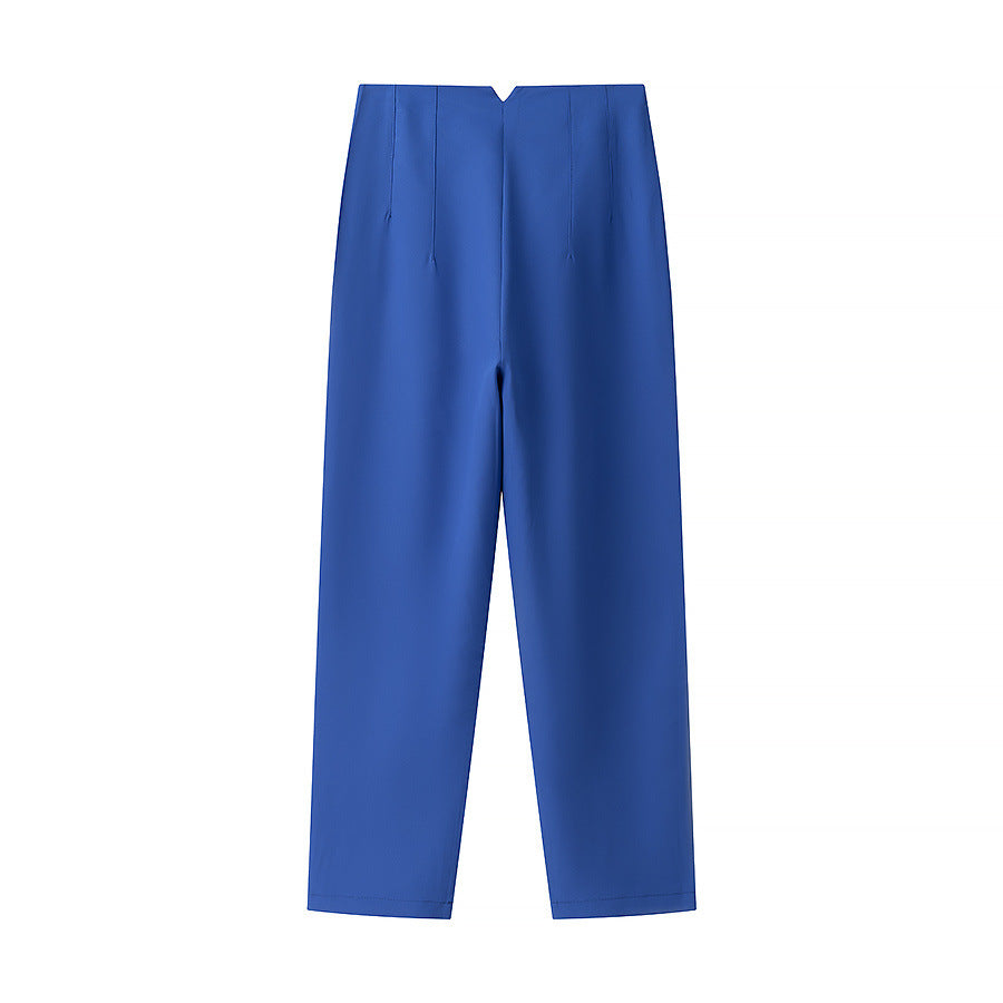 Elegant high-waisted pants for women with fine pleats and practical pockets Lune London