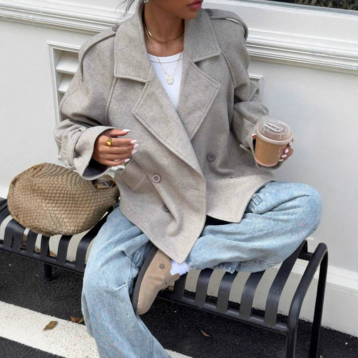 Lune London double-breasted wool lapel jacket for women