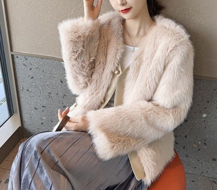 Veste en fourrure floue pour femmes Chic & Stil