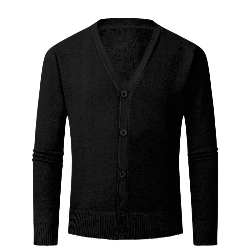 Men's Cardigan with V-Neck and Buttonless Design Lune London