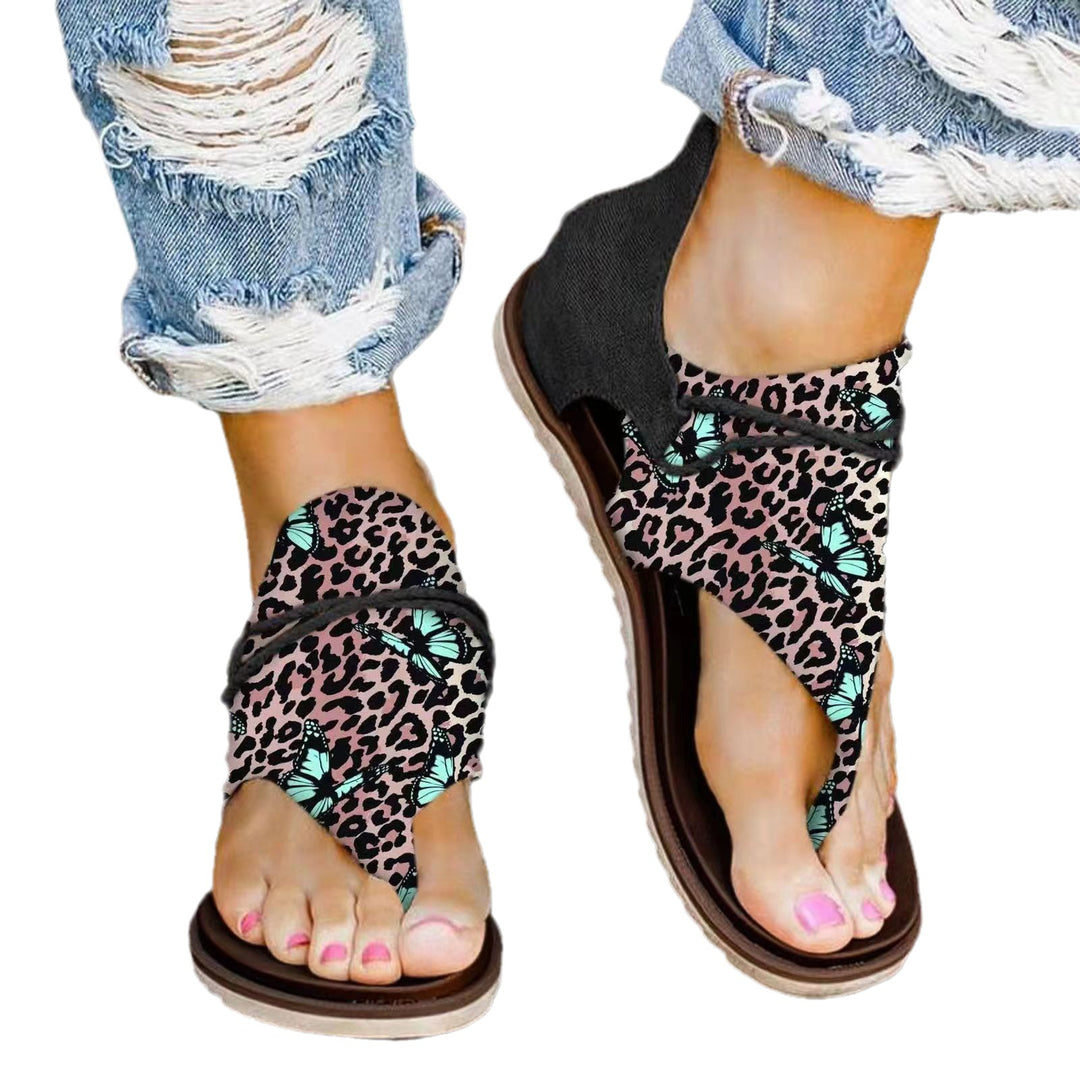 Strap sandals for women with floral and animal design Lune London