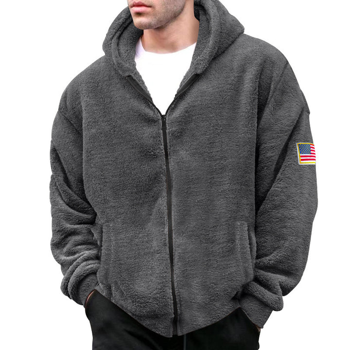 Men's fleece hooded jacket with soft lining and practical pockets Lune London